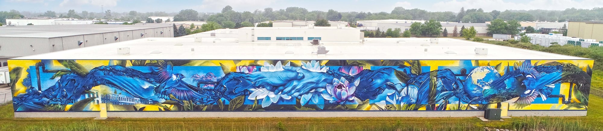 FEDCO mural blue sky