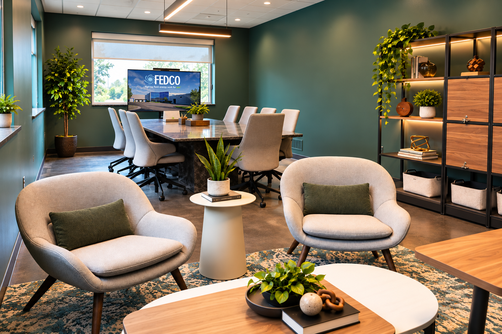 Green boardroom lounge Green boardroom lounge